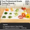 imageProfessional Cutting Board Mats 24 x 18 Inch  4 Pack Extra Large White Color Flexible Plastic made from Heavy Duty HDPE 116quot ThickWhite