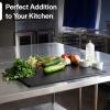 imageThirteen Chefs Extra Large 24 x 18 Black Cutting Board 05 Inch Thick HDPE NSF Certified for Food Service and Professional Kitchens