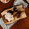imageTramanto Farmhouse Wooden Serving Board with Bark Rustic Olive Wood Platter 15 x 10 Inch
