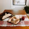 imageTramanto Farmhouse Wooden Serving Board with Bark Rustic Olive Wood Platter 15 x 10 Inch