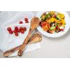 imageTramanto Olive Wood Salad Server Set  12 Inch Wooden Tongs  Rustic French Style