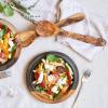 imageTramanto Olive Wood Salad Server Set  12 Inch Wooden Tongs  Rustic French Style