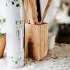 imageTramanto Olive Wood Utensil Holder  Compact 3 x 3 Inch Square Wooden Crock for Kitchen Tools and Cooking 6 Inch Tall
