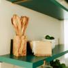 imageTramanto Olive Wood Utensil Holder  Compact 3 x 3 Inch Square Wooden Crock for Kitchen Tools and Cooking 6 Inch Tall