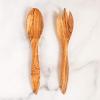 imageTramanto Olive Wooden Salad Server Set 12 inch Long Wood Pair  Tuscan Design