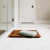 imageVilla Acacia Wooden Bath Mats 23 x 23 Inch Acacia Wood Indoor or Outdoor Shower Mats  Slated Platform Wood Shower Mat for Floor23 x 23