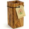 imageTramanto Olive Wood Utensil Holder  Compact 3 x 3 Inch Square Wooden Crock for Kitchen Tools and Cooking 6 Inch Tall