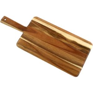 imageVilla Acacia Wooden Cutting Board  17 x 7 Inch Wood Board Serving Tray for Bread and Cheese with Handle  Decorative Charcuterie Boards for New Home Wedding Gift17L x 7W