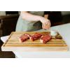 imageTerra Teak Extra Large 24 x 18 Inch Wooden Cutting Board with Juice Groove Solid Brazilian Teak Wood 15 Inch Thick
