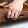 imageTerra Teak Extra Large 24 x 18 Inch Wooden Cutting Board with Juice Groove Solid Brazilian Teak Wood 15 Inch Thick