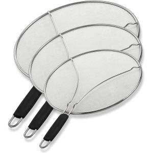 imageBergKoch Splatter Screen for Frying Pan  13 Inch Stainless Steel Grease Splatter Guard  Cover Oil Splash when Sizzling Bacon Cooking Fried Chicken or Popcorn9511513 Inch Set