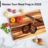 imageThirteen Chefs Cutting Boards  Large Lightweight 17 x 12 Inch Acacia Wood Chopping Board for Plating Appetizers Charcuterie and Kitchen Prep  Portable Cooking Accessories17L x 12W