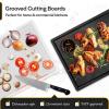 imageExtra Large 20 x 15 Plastic Cutting Board with Groove  Heavy 12quot Thick White HDPE Poly Long Lasting and NSF Approved for Restaurants and Commercial Kitchens  Weight 5lb