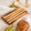 imageVilla Acacia Wood Bread Board  12 x 7 in Handcrafted Wooden Cutting Board Slicer Tray with Handle Medium12L x 7W