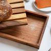 imageVilla Acacia Wood Bread Board  12 x 7 in Handcrafted Wooden Cutting Board Slicer Tray with Handle Medium12L x 7W