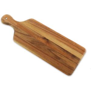 imageVilla Acacia Wooden Cheese Board and Bread Paddle with Handle and Hanging Hole 17 Inch Wood Design17L x 6W