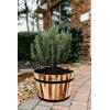 imageLarge Round Planter 18 Inch Whisky Barrel Wooden Planter Pot for Outdoors