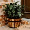 imageLarge Round Planter 18 Inch Whisky Barrel Wooden Planter Pot for Outdoors