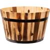 imageLarge Round Planter 18 Inch Whisky Barrel Wooden Planter Pot for Outdoors