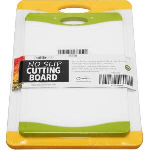 imageThirteen Chefs NonSlip Plastic Cutting Board Set Large 14x10 and Medium 12x8 Inch Pair
