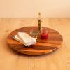 imageVilla Acacia Lazy Susan  22 Inch Round Wooden Turntable Organizer for Table Cabinet or Pantry  Kitchen Essentials for Serving ampamp StorageWood wMetal Bearings 22