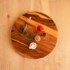imageVilla Acacia Lazy Susan  22 Inch Round Wooden Turntable Organizer for Table Cabinet or Pantry  Kitchen Essentials for Serving ampamp StorageWood wMetal Bearings 22