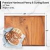 imageVilla Acacia Reversible Wood Pastry Board and Cutting Board with Lipped Edges 28 x 22 x 15 Inches