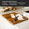 imageVilla Acacia Reversible Wood Pastry Board and Cutting Board with Lipped Edges 28 x 22 x 15 Inches