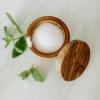 imageTramanto Olive Wood Salt Pot  Rustic Wooden Cellar and Pinch for Salts with Lid  35 Inch Wide