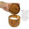 imageTramanto Olive Wood Salt Pot  Rustic Wooden Cellar and Pinch for Salts with Lid  35 Inch Wide