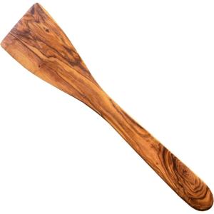 imageTramanto Olive Wood Round Spoon Beautiful HandCarved For Mixing Stirring and Serving 12 inches1pc Spatula