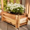 imageThirteen Chefs Villa Acacia Wooden Planter Box  17 Inch Rectangular Wood Planter for Garden Patio Window Home Decor  Acacia Wood Plant Stand for Indoor or Outdoor Gardening