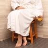 image:imageThirteen Chefs 18 Inch Wooden Saddle Seat Shower Stool Backless Low Satori Style