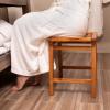 image:imageThirteen Chefs 18 Inch Wooden Saddle Seat Shower Stool Backless Low Satori Style