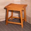 image:imageThirteen Chefs 18 Inch Wooden Saddle Seat Shower Stool Backless Low Satori Style