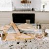 image:imageThirteen Chefs 20 x 16 Inch Marble Pastry Board and Cutting Board for Bakers Pastries Chocolate  Large Marble Serving Platter with Feet16L x 12W