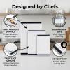 image:imageThirteen Chefs Non Slip Cutting Board 3 Pack Set for Kitchens with Groove  BPA Free and Dishwasher Safe with 16 12 and 10 Inch SizesBlack