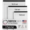 image:imageThirteen Chefs Non Slip Cutting Board 3 Pack Set for Kitchens with Groove  BPA Free and Dishwasher Safe with 16 12 and 10 Inch SizesBlack