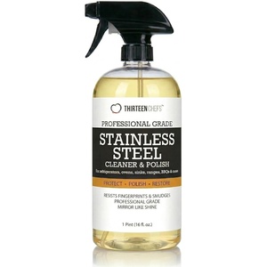 image:imageThirteen Chefs Stainless Steel Cleaner and Polish for Fridge Oven Cooktop Kitchen Appliances BBQ and Ranges  16oz16 Fl Oz Pack of 1